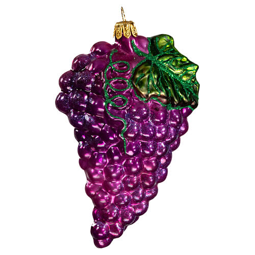 Rote Weintrauben, Weihnachtsbaumschmuck aus mundgeblasenem Glas, 10 cm 5