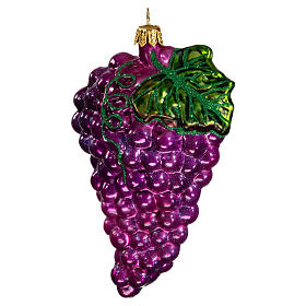 Red grapes, blown glass Christmas ornament, 4 in