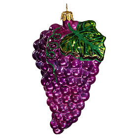 Red grapes Christmas tree ornament in blown glass 10 cm