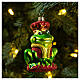 Grenouille avec couronne décoration sapin Noël en verre soufflé 10 cm s2