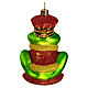 Grenouille avec couronne décoration sapin Noël en verre soufflé 10 cm s5