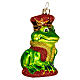 Frog with crown 10 cm blown glass ornament s4