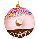 Donut, blown glass Christmas ornament, 4 in s1