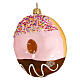 Donut, blown glass Christmas ornament, 4 in s3