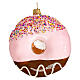 Donut décoration sapin Noël en verre soufflé 10 cm s1