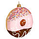 Donut décoration sapin Noël en verre soufflé 10 cm s4