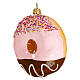 Blown glass donut Christmas tree ornament 10 cm s3
