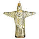 Statua Cristo Redentore Rio 12 cm vetro soffiato addobbi Albero di Natale s1