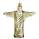 Statua Cristo Redentore Rio 12 cm vetro soffiato addobbi Albero di Natale s5