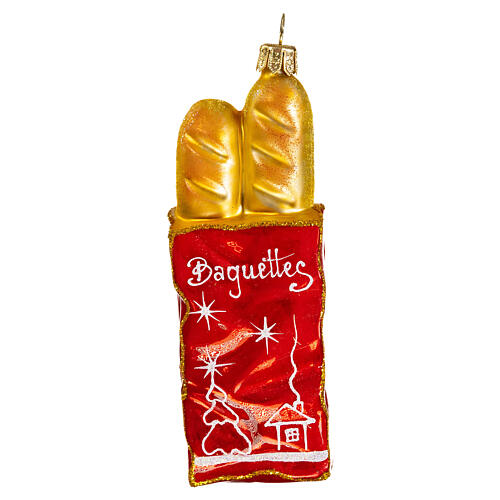 Baguette, blown glass Christmas ornament, 5 in 1