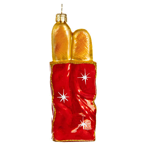 Baguettes décoration sapin Noël en verre soufflé 12 cm 5