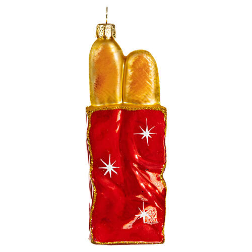 Baguette vetro soffiato decoro Albero di Natale 12 cm 5