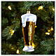 Pinte de bière 15 cm verre soufflé ornement sapin de Noël s2
