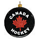 Disco de hockey canadiense 10 cm vidrio soplado decoración navideña s1