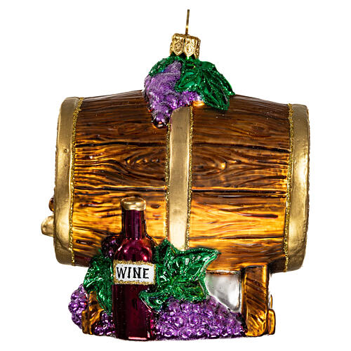 Botte di vino vetro soffiato addobbo 10 cm Albero di Natale 1