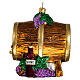 Blown glass wine barrel Christmas tree ornament 10 cm s1