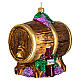 Blown glass wine barrel Christmas tree ornament 10 cm s4