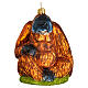 Orangutan, blown glass Christmas ornament, 4 in s1