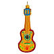 Mexican acoustic guitar blown glass Christmas tree decoration 10 cm s1