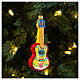 Mexican acoustic guitar blown glass Christmas tree decoration 10 cm s2