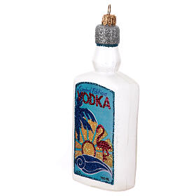 Wodka-Flasche aus mundgeblasenem Glas, Weihnachtsbaumschmuck, Höhe 15 cm