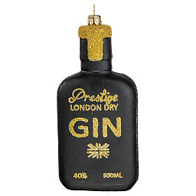 Bottiglia di Gin vetro soffiato 15 cm addobbo Albero di Natale