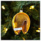 Blown glass fortune cookie Christmas tree ornament 10 cm s2