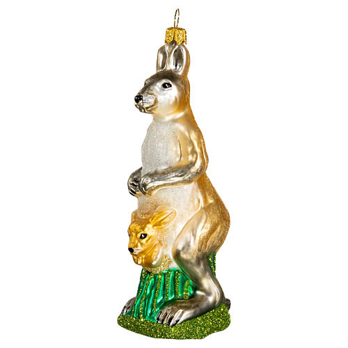 Canguro 13 cm vetro soffiato addobbo Albero di Natale  3