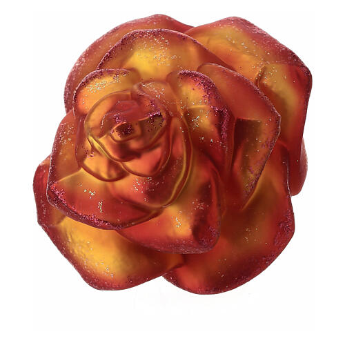 Blown glass rose for Christmas tree, 4 in 3