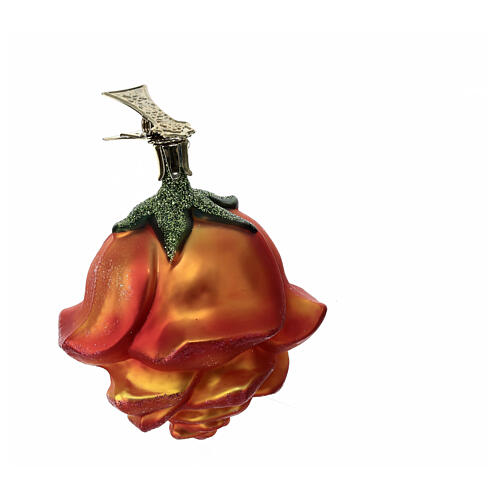 Rosa 10 cm decorazione albero di Natale vetro soffiato 4
