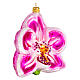 Pink orchid, blown glass, Christmas tree ornament, 4 in s4