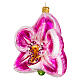 Orchidée rose 10 cm verre soufflé ornement sapin de Noël s3