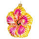 Fleur d'hibiscus jaune 10 cm ornement de Noël en verre soufflé s3