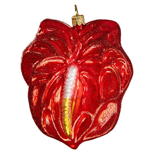 Fiore anturio 10 cm vetro soffiato Albero di Natale 1