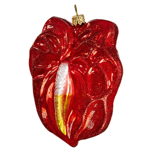 Fiore anturio 10 cm vetro soffiato Albero di Natale 3