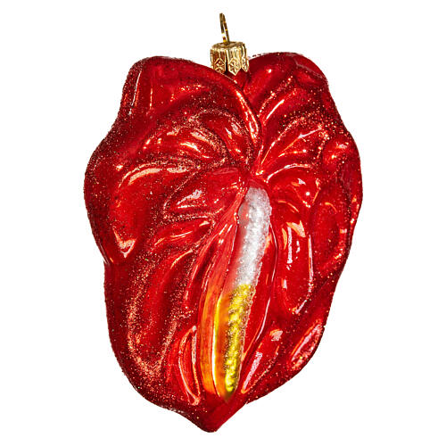 Fiore anturio 10 cm vetro soffiato Albero di Natale 4