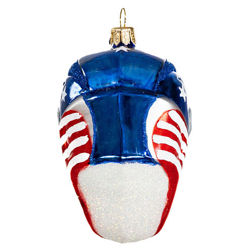 Hockey-Helm, Weihnachtsbaumschmuck aus mundgeblasenem Glas, 10 cm 5