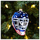Hockey helmet, blown glass, Christmas tree ornament, 4 in s2