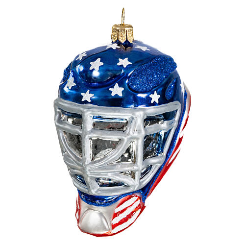 Casco hockey vidrio soplado Árbol de Navidad 10 cm 3