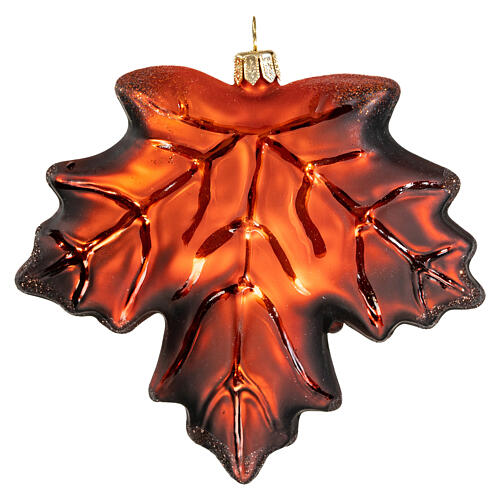 Maple leaf, blown glass, Christmas tree ornament, 4 in 1