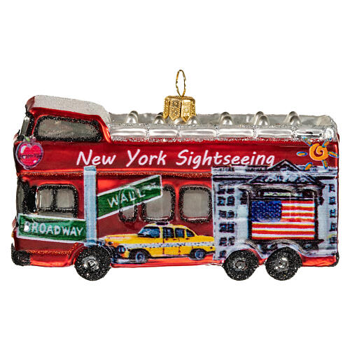 Sight-seeing bus, blown glass, Christmas tree ornament, 4 in 1