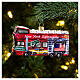 Bus touristique 10 cm ornement de Noël en verre soufflé s2