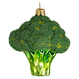Blown glass broccoli Christmas tree ornament 10 cm
