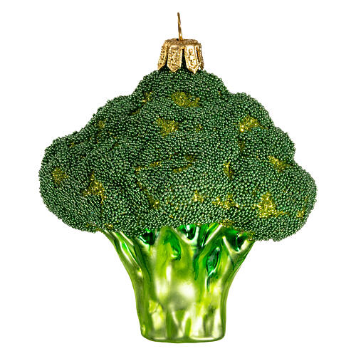 Blown glass broccoli Christmas tree ornament 10 cm 1