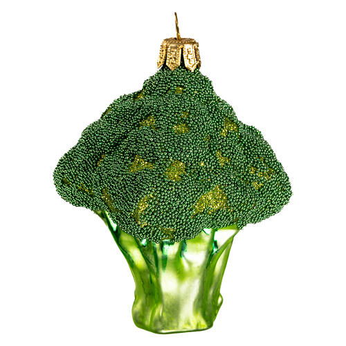 Blown glass broccoli Christmas tree ornament 10 cm 3