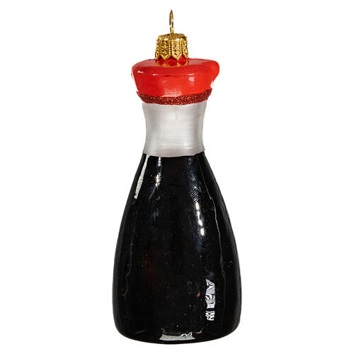 Soy sauce, blown glass, Christmas tree ornament, 4 in 3