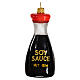 Soy sauce blown glass Christmas tree ornament 10 cm s1