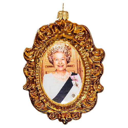 Queen Elisabeth II, Christmas tree decoration, blown glass, 4 in 1