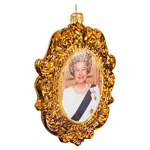 Queen Elisabeth II, Christmas tree decoration, blown glass, 4 in 4