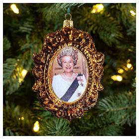 Regina Elisabetta II 10 cm Albero di Natale vetro soffiato